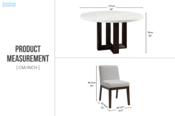 Picture of EDWYN 5PC D54" Marble Top Dining Set