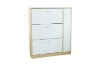 Picture of YORU 39.5" 1-Door 3-Drawer Shoe Cabinet  (Oak & White)