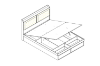 Picture of YORU Queen Size Bed Frame with Gas Lift Storage and Drawers