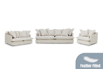 Picture of [FLOOR MODEL CLEARANCE] SPENCER 2 Seater  Feather-Filled Fabric Sofa