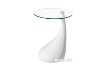 Picture of JUPITER Fiber Glass Side Table in Black  and White Color - white