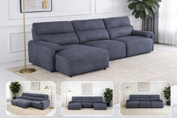 Picture of LUNOX Power Reclining Sectional Sofa/Slide out Sofa Bed with USB Type-C Ports (Dark Grey)