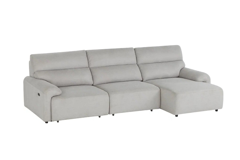 Picture of LUNOX Power Reclining Sectional Sofa/Slide out Sofa Bed with USB Type-C Ports (Light Grey) - Chaise Facing Right