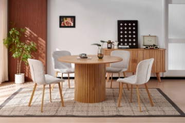Picture of MESAS D47" Metal-Reinforced Pedestal Dining Table