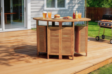 Picture of BALI Solid Teak Outdoor Wood Extension Bar Table Model 140