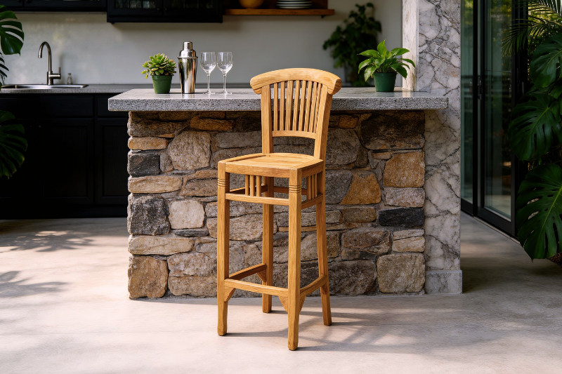 Picture of BALI Solid Teak Wood  Bar Chair Model 090