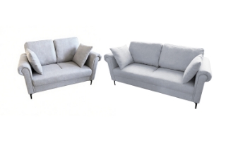 Picture of LUMA Fabric Sofa Range (Grey) - Loveseat + Sofa Set