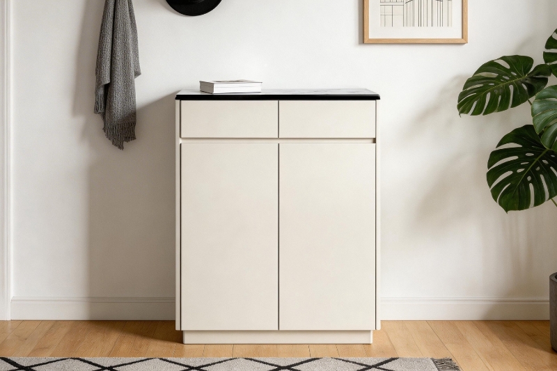 Picture of VALOR 31.5" 2-Door 2-Drawer Engineered Stone Top Shoe Cabinet