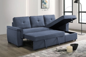 Picture of [FLOOR MODEL CLEARANCE]MATON Reversible Corner Sofa/Pull-Out Sofa Bed with Storage (Blue)