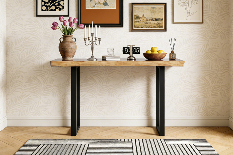 Picture of TASMAN 51"/59" Solid NZ Pine Wood Console Table (Live Edge)