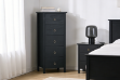 Picture of METRO Solid Pine 5 DRW Slimboy (Black)