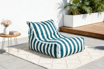 Picture of AIRYAURA Outdoor Bean Bag Lounger XL (White & Green)