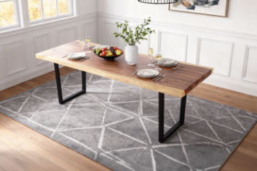 Picture of TASMAN Solid NZ Pine Wood 63"/71"/79"/87"/95" Dining Table (Live Edge)