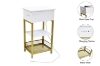 Picture of FOEGE 1-Drawer Side Table with 2-Tier Shelf & Power Outlet and USB Charger