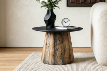 Picture of BETA D23.6" Round Reclaimed Pine Wood Side Table