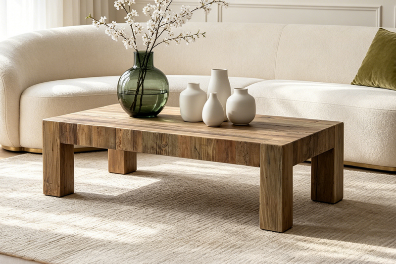 Picture of TRAVER 100% Reclaimed Pine Wood Coffee Table (46" x 28")