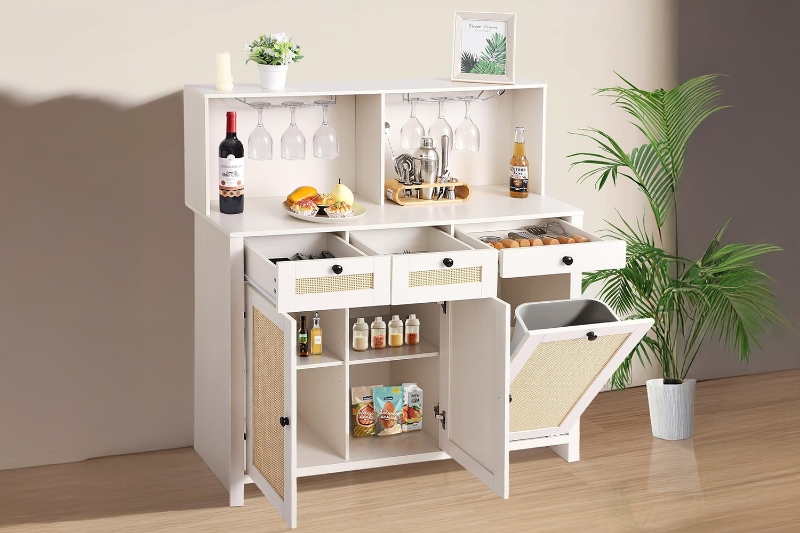 Picture of NORLEN 3-Door Storage Cabinet/Buffet with LED Lighting