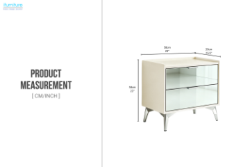 Picture of MIRORA 2-Drawer Mirrored Nightstand