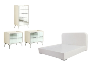 Picture of  MIRORA Mirrored Bedroom Combo Set - 4PC Queen