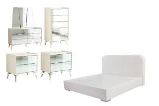 Picture of MIRORA Mirrored Bedroom Combo Set - 6PC Eastern King