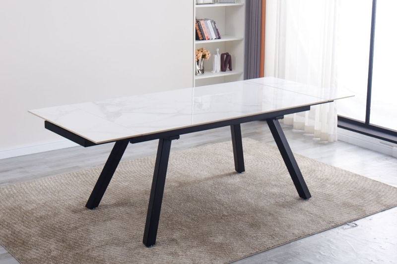 Picture of DALTON 63"-86.5" Extension Glossy Sintered Stone Top Dining Table
