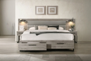 Picture of WESTDEN Storage Bed Frame with 2 Nightstand 3PC Combo (Grey) - King Size