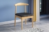 Picture of HORN Solid Wood Dining Chair with Black Cushion (Natural Color) - Each