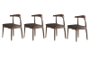 Picture of HORN Solid Wood Dining Chair with Black Cushion (Walnut)