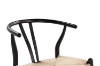 Picture of WISHBONE Solid Beech Wood Y Replica Chair (Black Frame-Beige Seat) - Each