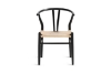 Picture of WISHBONE Solid Beech Wood Y Replica Chair (Black Frame-Beige Seat) - 2 Chairs in 1 Carton