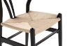 Picture of WISHBONE Solid Beech Wood Y Replica Chair (Black Frame-Beige Seat) - 2 Chairs in 1 Carton