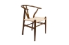 Picture of WISHBONE Solid Beech Wood Y Replica Chair (Walnut Frame-Beige Seat) - 2 Chairs in 1 Carton