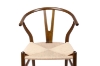 Picture of WISHBONE Solid Beech Wood Y Replica Chair (Walnut Frame-Beige Seat) - 2 Chairs in 1 Carton