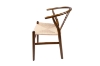 Picture of WISHBONE Solid Beech Wood Y Replica Chair (Walnut Frame-Beige Seat) - 2 Chairs in 1 Carton