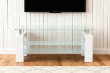 Picture of HORIZON Glass TV Stand (White)