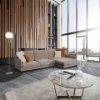 Picture of [FLOOR MODEL CLEARANCE] PALERMO Fabric Facing Right Sectional Sofa (Brown) 