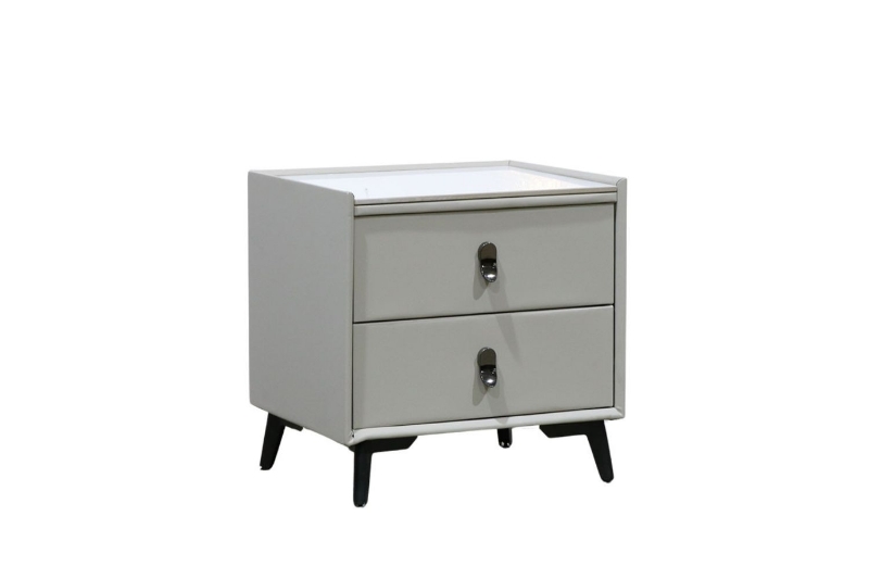 Picture of [FLOOR MODEL CLEARANCE]  AUGUSTA 2-Drawer Nightstand (Light Grey)