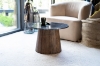 Picture of [FLOOR MODEL CLEARANCE]  HUBIE D23.5" Mango Wood Round Side Table With Marble Top