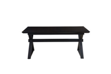 Picture of [FLOOR MODEL CLEARANCE]CAPITOL 70.8"-118" Adjustable & Extendable Dining Table with Metal Black Legs (Black) 