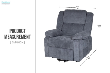 Picture of [FLOOR MODEL CLEARANCE]MATTHEW Zero Gravity Power Lift Recliner Chair *Twin Motor with Adjustable Headrest (Blue) 
