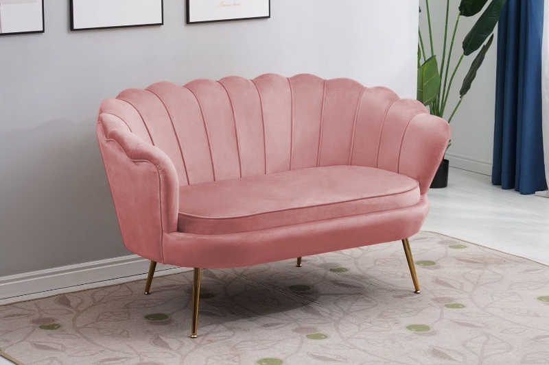 Picture of [FLOOR MODEL CLEARANCE]  EVELYN Curved Flared (Loveseat) *Pink