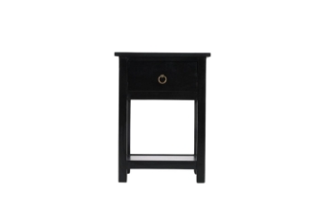 Picture of [FLOOR MODEL CLEARANCE]  METRO Solid Pine Wood 1-Drawer Bedside Table (Black) 
