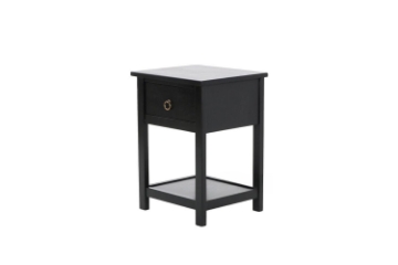 Picture of [FLOOR MODEL CLEARANCE]  METRO Solid Pine Wood 1-Drawer Bedside Table (Black) 