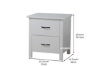 Picture of [FLOOR MODEL CLEARANCE] PORTLAND 2-Drawer Solid Wood Bedside Table (Matte White)