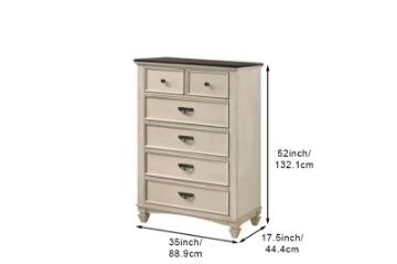 Picture of [FLOOR MODEL CLEARANCE] CHARLES Antique 5-Drawer Chest (White/Brown)