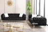Picture of [FLOOR MODEL CLEARANCE] NORFOLK Button-Tufted Velvet Sofa Range (Black) - 1 Seater (Armchair) 