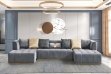Picture of HALOTINE U-Shape Velvet Sectional Sofa (Grey)