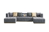 Picture of HALOTINE U-Shape Velvet Sectional Sofa (Grey)