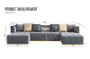Picture of HALOTINE U-Shape Velvet Sectional Sofa (Grey)