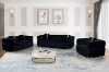 Picture of Vegas Chesterfield Velvet Sofa Range (Black) - Loveseat + Sofa Set